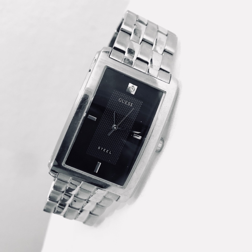 Guess Men's Diamond Accent Steel Watch